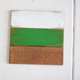木製コースター No.021(ホワイト グリーン ナチュラル)の画像