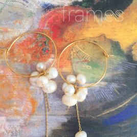 淡水パールのすずなりピアス