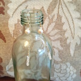 水晶&淡水パールシルバーピアス