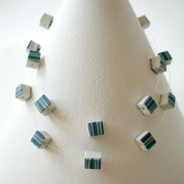 Cube necklace -blueの画像