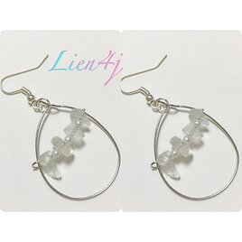 あらゆる幸運を呼ぶ☆透明感のあるピアス☆水晶★天然石