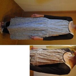 リネンのエプロンワンピース