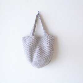 松編みのトートバッグ（麻色）の画像