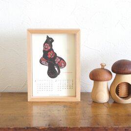 20%off きのこ切り絵のレトロ印刷カレンダー2016