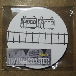 【活版印刷】トレインコースター　10枚セット（５種×２枚）の画像