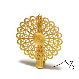 花柄透かし ワニ口クリップ １０個 ゴールド 金色の画像