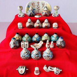 本焼陶器 豆雛15人飾りセット