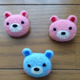 ブローチ フェルトクマちゃんセット