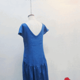 Vneck Dress (カディスブルー)の画像