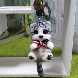 プチ・スコティッシュフォールド子猫ストラップ