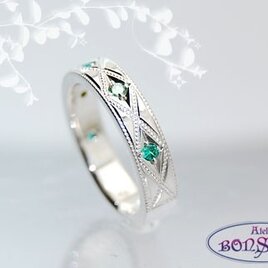 お好きな石をセレクト ダイア柄ラインストーンリング Silver925 シルバー サイズ#7～#21