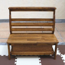 いっしょに絵本ベンチ　チーク色