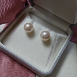 あこや本真珠  8.8㎜珠 k14WGピアス