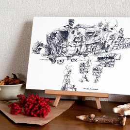 うさぎの運送屋さん【複製画】