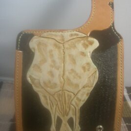 長財布　カービングーバッファロースカル