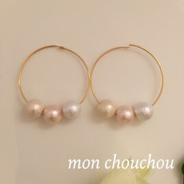 フープ☆3色コットンパール