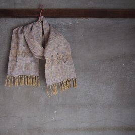手織り/cotton-muffler 青藤色に3本透かし  (+orimi)の画像