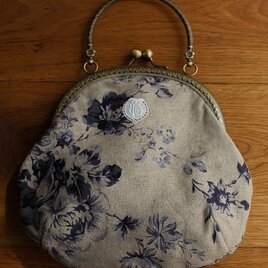 コットンリネンのがまぐちバッグ