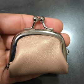 本革 ミニがま口ジュエリーポーチ、小銭入れ