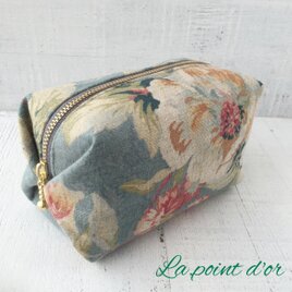 お花柄   キャラメルポーチ