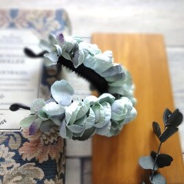 紫陽花のバナナクリップ ■ ふんわり優しいシルエット ■ ブルーの画像