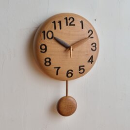 手作り木製字時計　振り子　20cmの画像