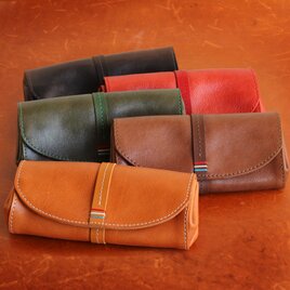 《大人気》アコーディオン長財布 【革６色】ふるさと納税品 |糸＆刺繍が12色カスタム無料・名入れ有料・送料無料g-10の画像