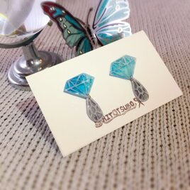 揺れる✳︎切り絵ピアス(Diamond×drop)の画像