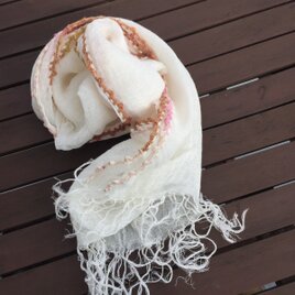 アースラインのリネンガーゼストール（ホワイト）