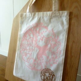 ミモザと鳥のエコバッグ