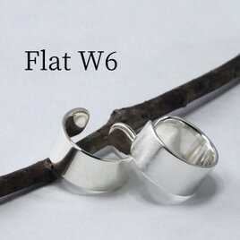C-FlatW6  SVシルバー950製 イヤーカフ 幅６mm <鏡面/ツヤ消し 選択可>の画像