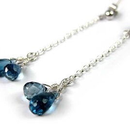 ブラジル産　ロンドンブルートパーズ　シルバーピアス