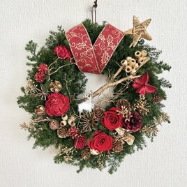 プリザーブドフラワーヒムロスギのクリスマスリース プリザーブドフラワー