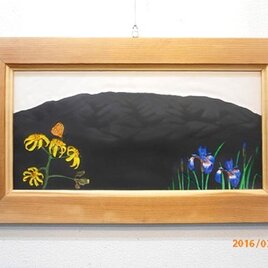 なつかしの山・思い出の花シリーズ「櫛形山・マルバダケブキ・アヤメ」の画像