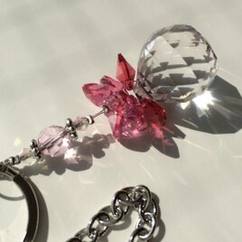 涼し気なクリスタルのバッグチャーム＊ピンク系＊2way