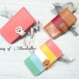 猫の肉球 カラーとデザインが選べる本革スマホケース