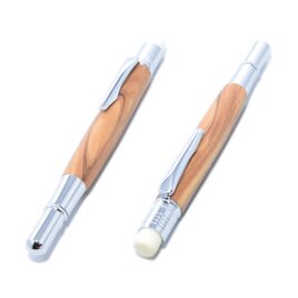 [SALE!] 木製のペンシルホルダー（ユリノキ；クロムメッキ）PNCH-C-TULの画像