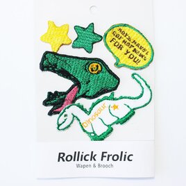 ― dinosaur ― 恐竜の刺繍ブローチ / ワッペン 【 Rollik Frolic 】の画像