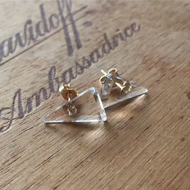 Vintage triangle crystal スタッドピアス　<n008-ear>の画像