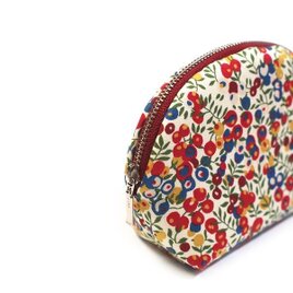 ラウンドポーチ　リバティ　Wiltshire　赤