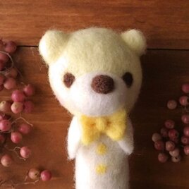 羊毛フェルトのベビーギフト☆クマさんのガラガラ【セミオーダー】の画像