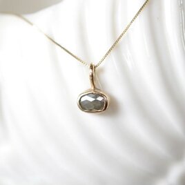ナチュラルダイヤモンド10kゴールドペンダント（天然グリーングレー）の画像