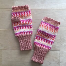 あったか♡ハンドウォーマー①ピンクベージュ