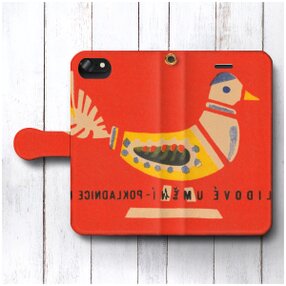 【レトロ 北欧デザイン 鳥 チェコ ロシア ハンガリー】スマホケース手帳型 全機種 対応 絵画 プレゼント iPhoneXR