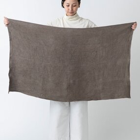 【再入荷】リネンワッフル　バスタオル　ライトブラウン