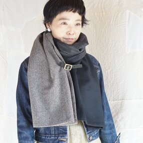 ●1点もの●three cloth leathrbelt stole(2020aw-a)
