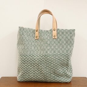 2wayトートSサイズ　 リネン　Quatre柄　green
