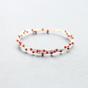 受注製作】14kgf Swarovski Pearl Coral Twist Bangle | iichi 日々の