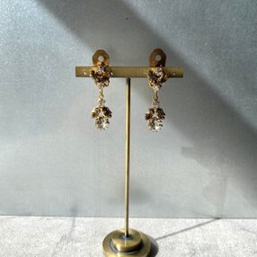 Vintage 60s-70s USA retro bi-color bijou swing earrings