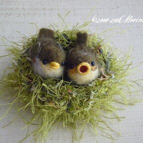 森のことり 羊毛フェルトの小鳥・鳥の巣シリーズ 作品一覧 | iichi ...